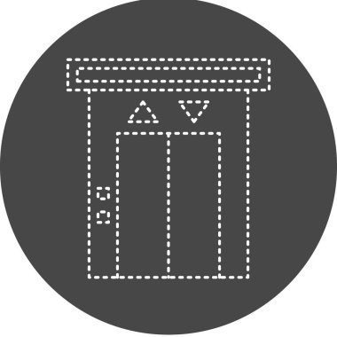 Asansör Vektörü Şekil Simgesi Tasarımı 