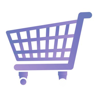 Alışveriş arabası ikonu. Web için süpermarket troleybüs vektör simgelerinin düz çizimi