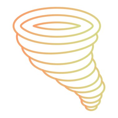 Beyaz arkaplanda izole edilmiş ana hatlı tornado simgesi. hava sembolü