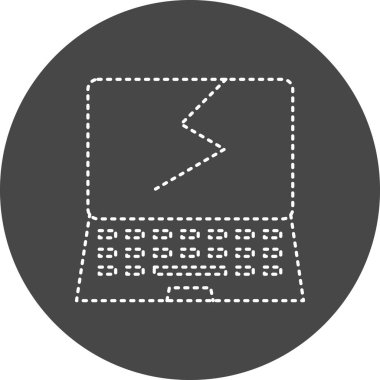 broken laptop. web icon vector illustration