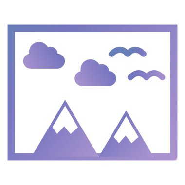 Güzel dağlar. Web simgesi basit illüstrasyon