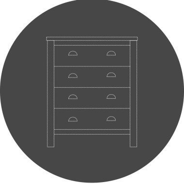 Çekmece simgesi, vektör illüstrasyonu basit tasarım