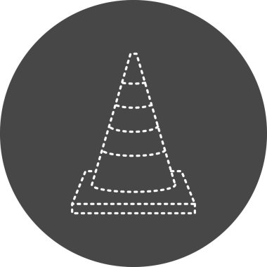 Trafik Konisi Vektör Kabartma Simgesi Tasarımı 