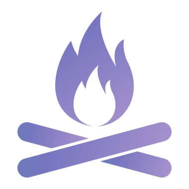 kamp ateşi ikonu vektör illüstrasyonu