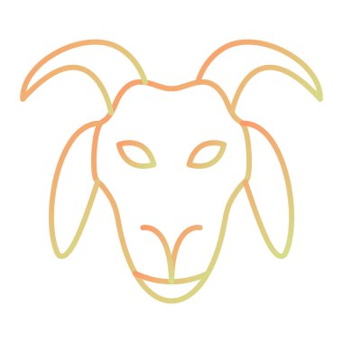 Keçi suratlı ikon. Web için baş vektör simgelerinin özet çizimi