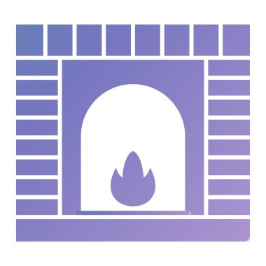 şömine simgesi vektör illüstrasyonu