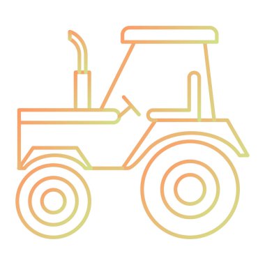 Traktör ikonu. Web için çiftlik vektör simgelerinin özet çizimi