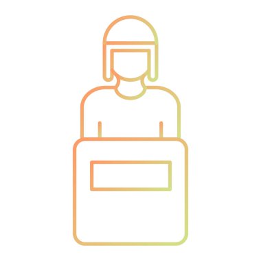 Çanta çizgisi simgesi olan adam, vektör illüstrasyonu