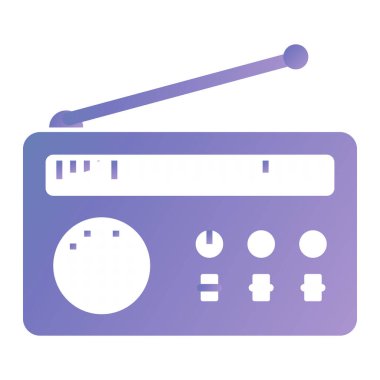 Radyo. Web simgesi basit illüstrasyon