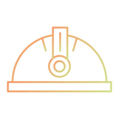 Kask çizgisi simgesi, vektör illüstrasyonu