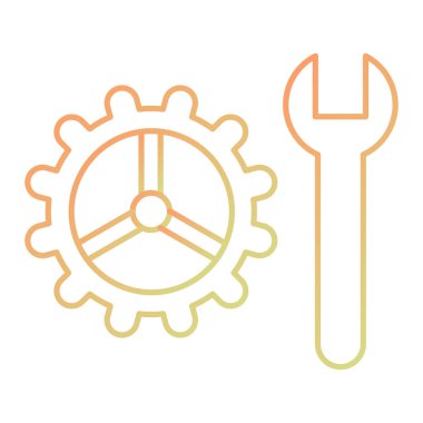 İngiliz anahtarı ve tornavida vektör simgesi.