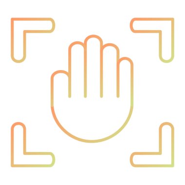 hand icon vector. outline fingerprint sign. isolated contour symbol illustration