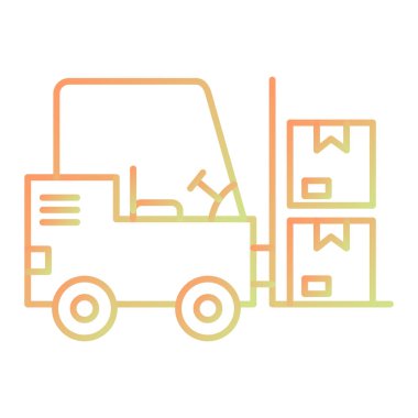 dağıtım kamyonu ikonu vektör çizimi tasarımı