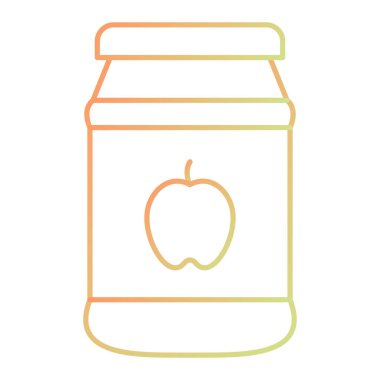 jar with apple icon. vector illustration