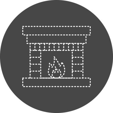 şömine ağı simgesi basit illüstrasyon