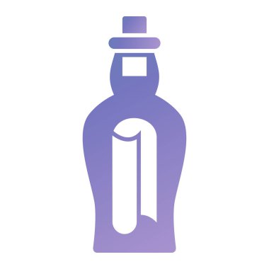 Şişe simgesi. Web için alkollü içecek vektör simgelerinin basit bir çizimi