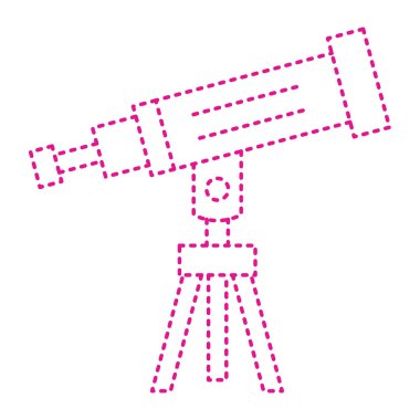 telescope with rainbow and space exploration vector illustration design