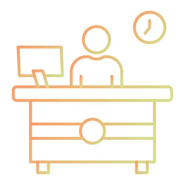 Abstract vector illustration of office worker icon