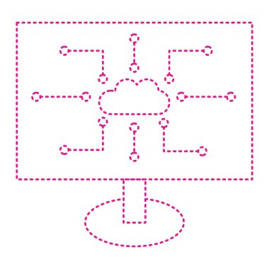 Bulut hesaplama simgesi vektör illüstrasyonu
