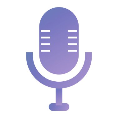 Mikrofon düz vektör simgesi