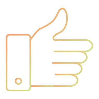 trend biçimi izole edilmiş arkaplanda başparmak simgesi