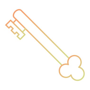 vector illustration of cartoon key sign