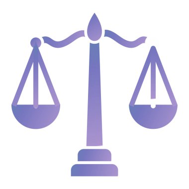 justice scales icon. flat design style. vector illustration.