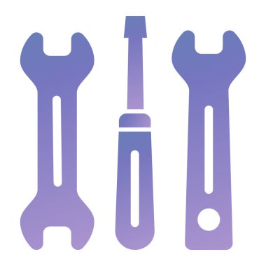 tools and screwdriver flat vector icon
