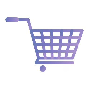 Alışveriş arabası ikonu. Web için tramvay vektör simgelerinin düz çizimi