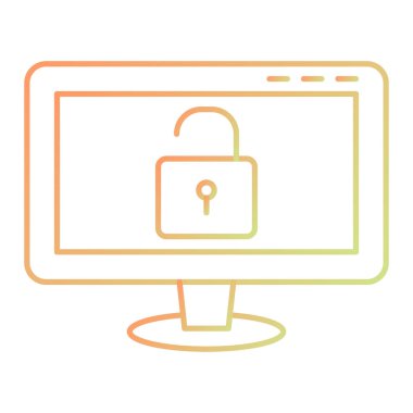 bilgisayar güvenlik sistemi simgesi vektör illüstrasyonu