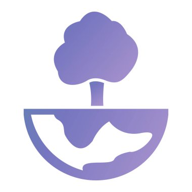 Bir ağaç simgesinin vektör illüstrasyonu