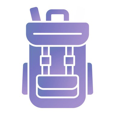 Kamp sırt çantası ikonu. Web için yürüyüş çadırı vektör simgelerinin özet çizimi