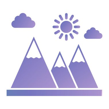 Beyaz arkaplanda izole edilmiş dağ simgesi. vektör illüstrasyonu