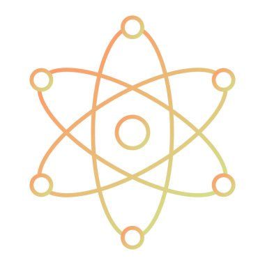 Atom simgesi vektörü web ve mobil uygulama tasarımınız için beyaz arkaplanda izole edildi, bilim logosu kavramı