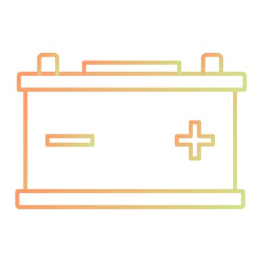 Araba aküsü simgesi. Web için akümülatör vektör simgelerinin özet çizimi