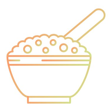 Çubuklu çorba kasesi ve tokmak vektör çizimi tasarımı