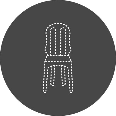 Plastik Sandalye Vektörü Kabartma Simgesi Tasarımı 