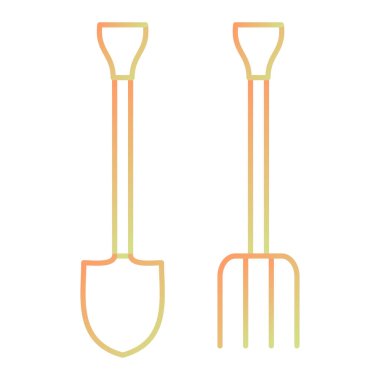 Kürek ve tırmık simgesinin vektör çizimi