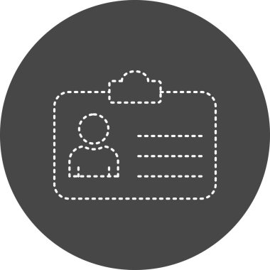 kimlik kartı simgesinin vektör illüstrasyonu