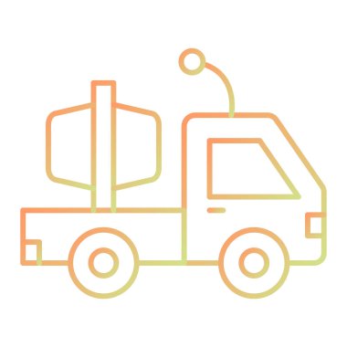 cargo truck icon. outline delivery car vector illustration. isolated on white background