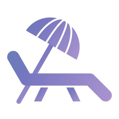 Plaj sandalyesi ikonu. vektör illüstrasyonu