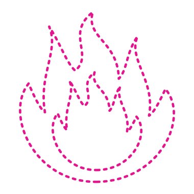 Yanan bir alev simgesinin vektör illüstrasyonu