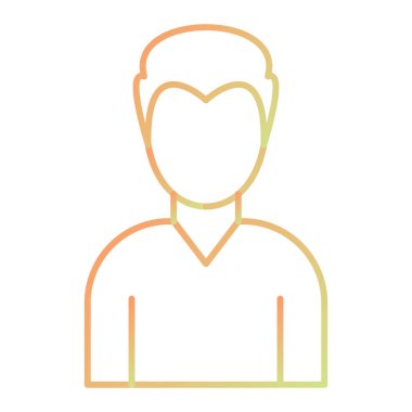 man with heart icon. outline male avatar character vector illustration. isolated on white background