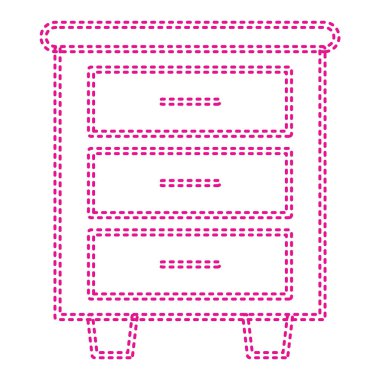 purple line wardrobe icon isolated on white background. vector illustration