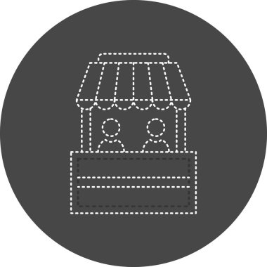 Bilet Ofisi simgesi vektör illüstrasyonu