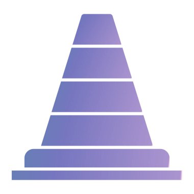 vector illustration of single isolated white pyramid icon