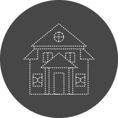 Bungalow simgesinin vektör illüstrasyonu 