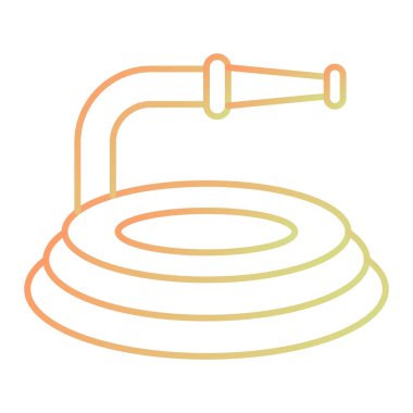line icon of water tap with rope