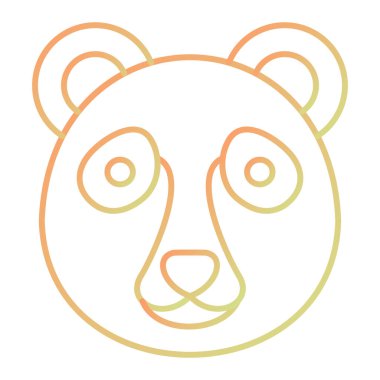 cute bear face icon. outline illustration of lion head vector icons for web