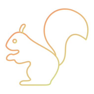 cute squirrel flat design icon vector illustration 
